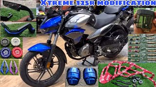 hero Xtreme 125r modification accessories crash guard frock sliderwings mirroroil container [upl. by Swayne]