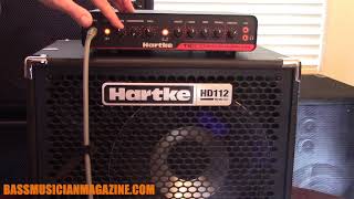 Bass Musician Magazine Reviews Hartke HyDrive HD 112 Bass Cabinet [upl. by Sirromed]