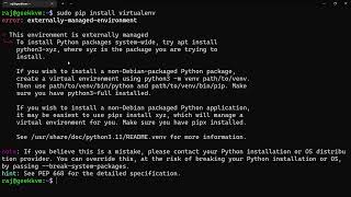 Solve Externally managed environment error while pip install [upl. by German]