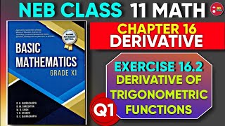 Derivative of Trigonometric Functions Class 11 Exercise 162 Qno1  Basic Mathematics AD Sir [upl. by Zel]