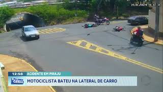 Acidente em Piraju motociclista bateu na lateral de carro [upl. by Reichert432]