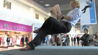 Guerilla Marketing  KLM Economy Comfort Product with Ramana at Manchester Airport [upl. by Hylton]