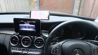 How to install a magnetic wireless charger phone mount in a Mercedes W205 2017 C220d [upl. by Ahsoet]