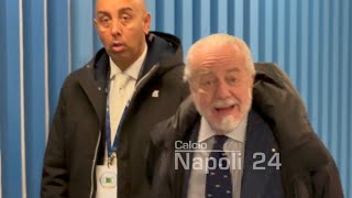 De Laurentiis si rivolge ai giornalisti dopo Napoli Barcellona 11 [upl. by Lihas589]