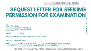 Request Letter for Seeking Permission for Examination  Request Letter For Examination [upl. by Ateekan601]