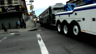 Small Vintage Bus Parade after the Bus Fest passes Atlantic Nostrand Avenue HD [upl. by Enytsirk]