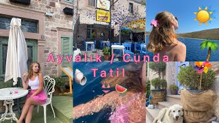 AyvalıkCunda tatili vlog 🐚👙🍉🌊☀️ [upl. by Nylear983]