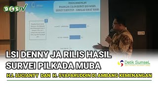 LSI Denny JA Rilis Hasil Survei Pilkada Muba Hj Lucianty dan H Syaparuddin Di Ambang Kemenangan [upl. by Dolhenty]