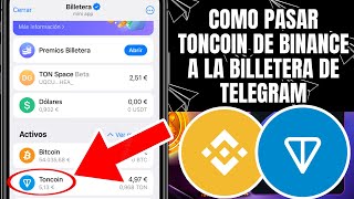 Como Pasar Toncoin de Binance a Tu Billetera de Telegram [upl. by Cicily]