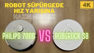 Philips 7000 ve Roborock S8 KarşılaştırmasıHız yarışı Teknik özelliklerPhilips and Roborock comp [upl. by Brelje]