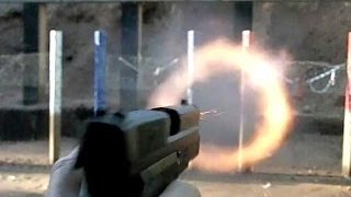 Sig SP2009 9mm shooting steel plate in slow motion 300fps [upl. by Anstice593]