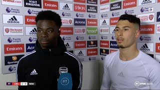 Goalscoring duo Saka and Martinelli on Arsenal win over Newcastle ⚽️🤝⚽️ [upl. by Wilden]