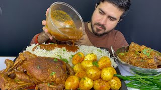 ASMR Eating Spicy Whole Chicken CurrySpicy Mutton CurrySpicy Eggs CurryExtra Gravy with Rice [upl. by Sherilyn634]