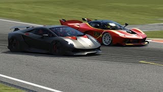 Ferrari FXXK vs Lamborghini Sesto Elemento at Top Gear [upl. by Hegarty]