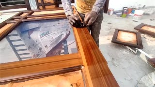 How to Lakadi Per Resha Kaise banaen Enamel Paint Wood Polish Grain Paint Resha Banaen Brown 2022 [upl. by Yajiv14]