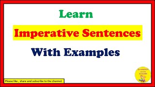 Imperative Sentences Imperative Sentences With Examples S2LEARN [upl. by Yecniuq900]