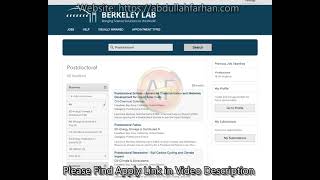 33 Postdocs and Research Scientist jobs at Lawrence Berkeley National Laboratory California USA [upl. by Jacqueline]