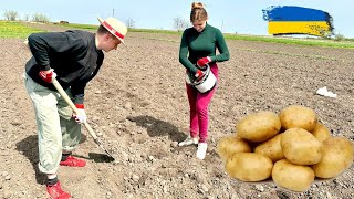 Planting Potato in Ukraine Part 1I One Day in Ukrainian Village [upl. by Anav570]