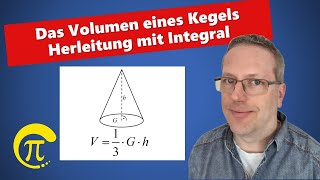 Volumen eines Kegels  Herleitung mit Integral [upl. by Ric]