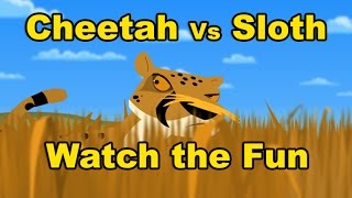 Kids animated fun between a hungry Cheetah and a lazy sloth [upl. by Rebmac149]