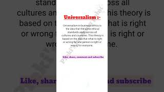 Universalism theory  Ethical theories and approaches bba trending lucknowuniversity shortsfeed [upl. by Strong]