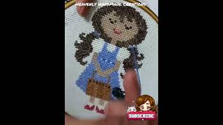 Cross Stitch tutorial for beginners punto de cruz shorts 2024 [upl. by Breban]