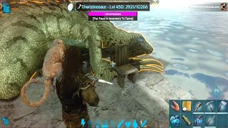 Ark Mobile Max Level Therizinosaurus Trapping amp Taming In A Wooden Raft  Therizinosaurus Ability [upl. by Nyrek]