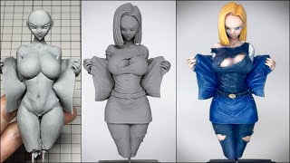 【ドラゴンボール】18号のフィギュアを作ってみた【粘土】How to make a figure of Android 18 [upl. by Nita506]