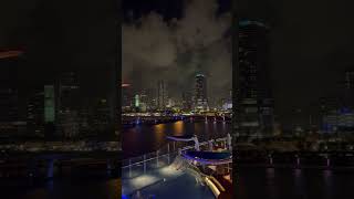 Night View from Carnival Celebration Aft Extended Balcony 9509 Port of Miami carnivalcelebration [upl. by Charmine]