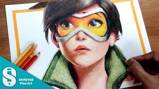 Speed Drawing Tracer from OVERWATCH  Colored Pencil Timelapse [upl. by Lurie443]