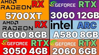 Intel arc a580 VS RX 6600 VS RX 5700 XT VS RTX 3060 VS RTX 2060 VS RTX 3050 INTEL a580 gaming test [upl. by Tierell364]