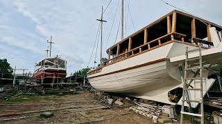 Connecting the diesel tanks of our once WRECKED SAILBOAT boat rebuild project — Sailing Yabá 164 [upl. by Letsyrc]