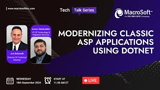 Tech Talk Series  Modernizing Classic ASP applications using DotNet [upl. by Egnalos]