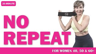 20Minute No Repeat Cardio Blast  Booty Band Optional  For Women Over 40 [upl. by Gwendolin]