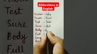 Alliteration Examples shorts english vocabulary [upl. by Nylsej76]