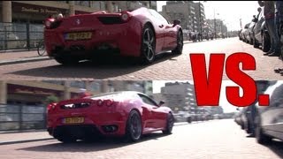 SOUND CONTEST 458 Italia vs F430  Revving and accelerations [upl. by Nylitsirk]