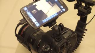 Canon 6D with Samsung Galaxy S4 as Video Monitor Screen Using DSLR Controller [upl. by Mcclees]