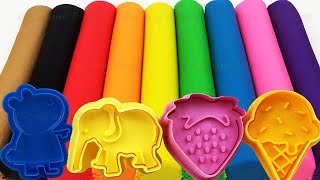 Learn Colors with Play Doh Modelling Clay and Cookie Molds and Surprise [upl. by Nalid759]