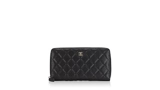 Chanel Caviar Large Zip Organizer Wallet Black [upl. by Assenab763]