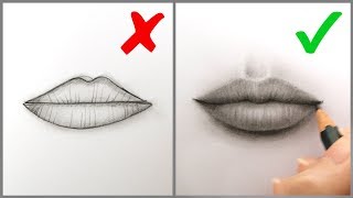 Donts amp Dos How to Draw Realistic Lips Mouth – Easy Step by Step Tutorial for Beginners 2019 [upl. by Trilly885]