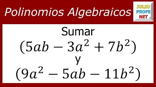 SUMA DE POLINOMIOS  Ejercicio 2 [upl. by Ahseya]