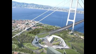 Lo stretto di Messina prima e dopo il ponte il video che mostra come cambierà l’area [upl. by Nissie]