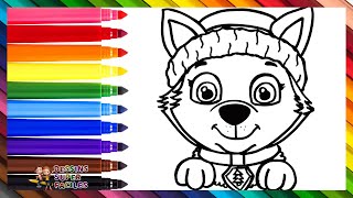 Dessiner et Colorier Everest de Pat Patrouille 🐾🐶❄️🌈 Dessins Pour les Enfants [upl. by Laeria]