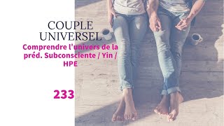 COUPLE UNIVERSEL  233  Lunivers de la prédominante Subconsciente  Yin  HPE avant la réunion [upl. by Gurias571]