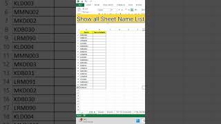 Show All Sheet Names in Excel with Just One Click excel [upl. by Aeki441]