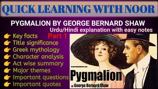 Pygmalion by George Bernard ShawKey facts amp title significanceGreek mythology of PygmalionGalatea [upl. by Kemble8]