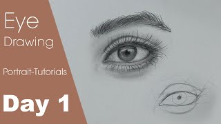 Portrait Drawing for Beginners  DAY 1  Eye Drawing Techniques sketchbookbyabhishek [upl. by Philpot]