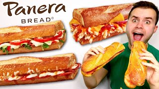 Panera Breads NEW Toasted Baguettes MENU REVIEW Buffalo Pepperoni  MORE [upl. by Aiela]