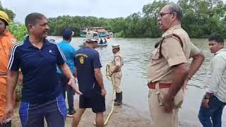 Goan Reporter Tragedy at St Estevam Ferry point near Dhauji Old Goa Rentacar plunges into river [upl. by Enelehcim328]