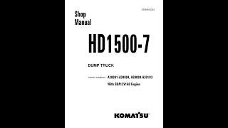 Komatsu HD15007 A30091A30094 A30099A30103  CEBM022303 Service manual [upl. by Anik933]